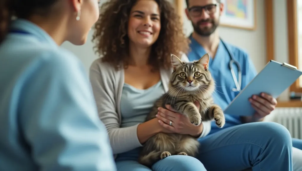 A concerned pet owner gently holding their disoriented cat, highlighting the effects of vestibular disease. The feline appears unsteady, emphasizing the importance of early detection and care. Can vestibular disease kill a cat? Understanding the symptoms is crucial for responsible pet ownership.