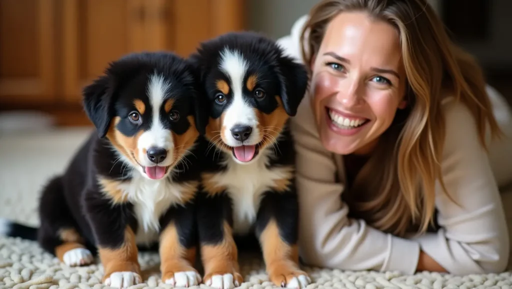 Detailed guide on Bernese Mountain Dog puppies created through Whizpet’s expert research, showing their lovable nature and charming looks.